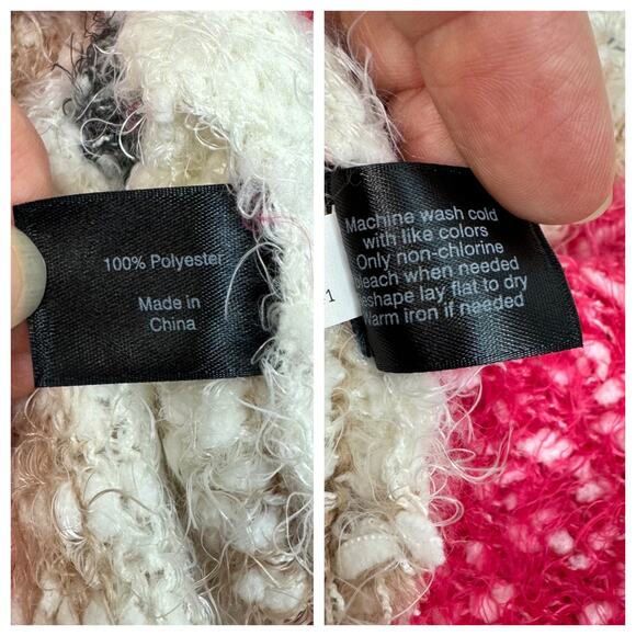 NEW Lane Bryant Striped Sweater Relaxed Fit Tie Neck Cream Pink Tan Gray 26/28 - Picture 6 of 6